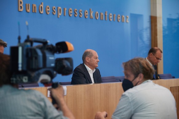 Scholz stellte sich in Berlin den Fragen der Hauptstadtpresse.