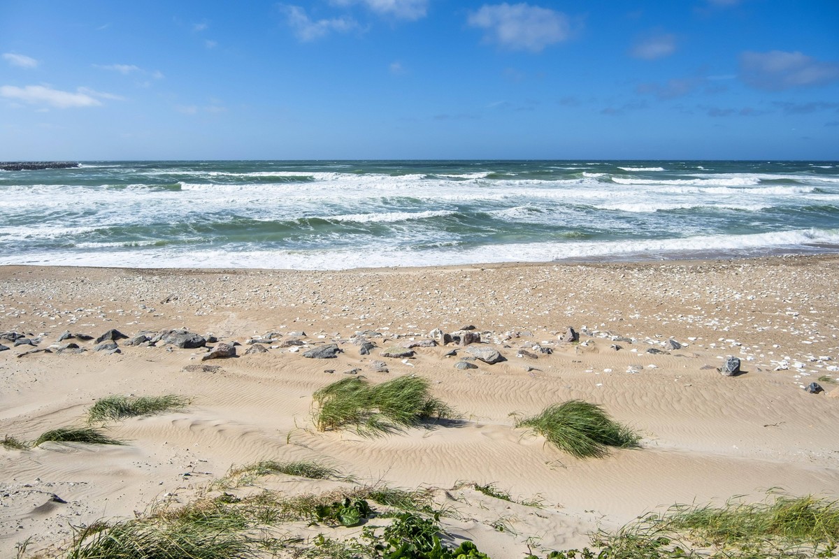 Hanstholm - Nordjuetland Daenemark DK/Daenemark/Hanstholm, 19.06.2024, Strand bei Hanstholm an der daenischen Nord-Westkueste in Nordj