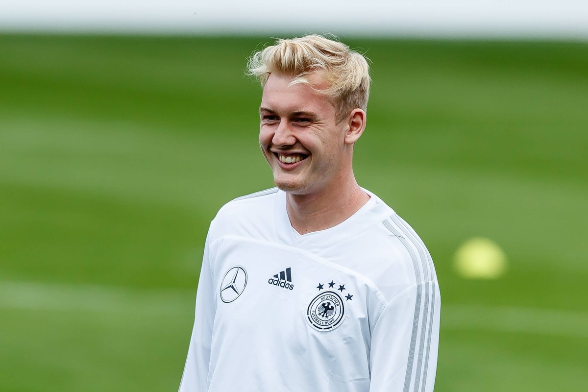 Muenchen, Germany, 03.09.2018 Training Deutsche Fussballnationalmannschaft , Julian Brandt (GER) lacht ( DeFodi507 *** Muenchen Germany 03 09 2018 Training German national football team Julian Brandt  ...