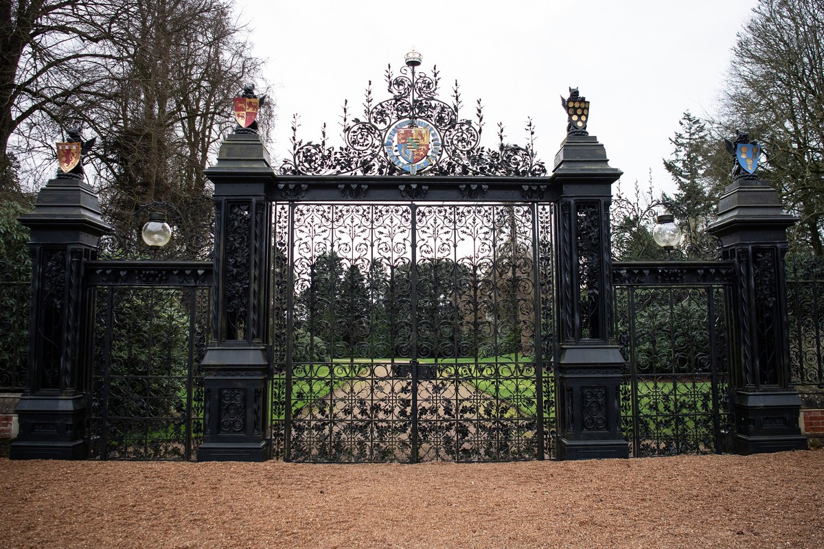 KING&#039;S LYNN, ENGLAND - JANUARY 13: A general view of the Norwich Gates on the Sandringham Estate as Prince Harry, Duke of Sussex meets with Queen Elizabeth II, Prince Charles, Prince of Wales and ...