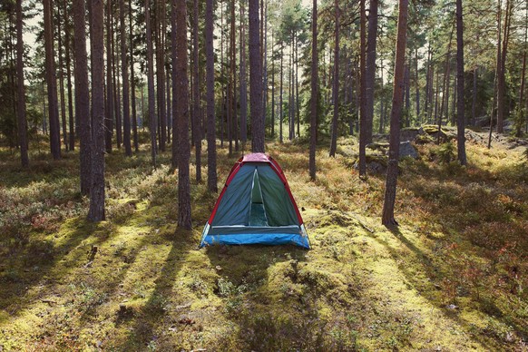 Zelten mitten im Wald ist in Deutschland nicht erlaubt, in Schweden beispielsweise schon.