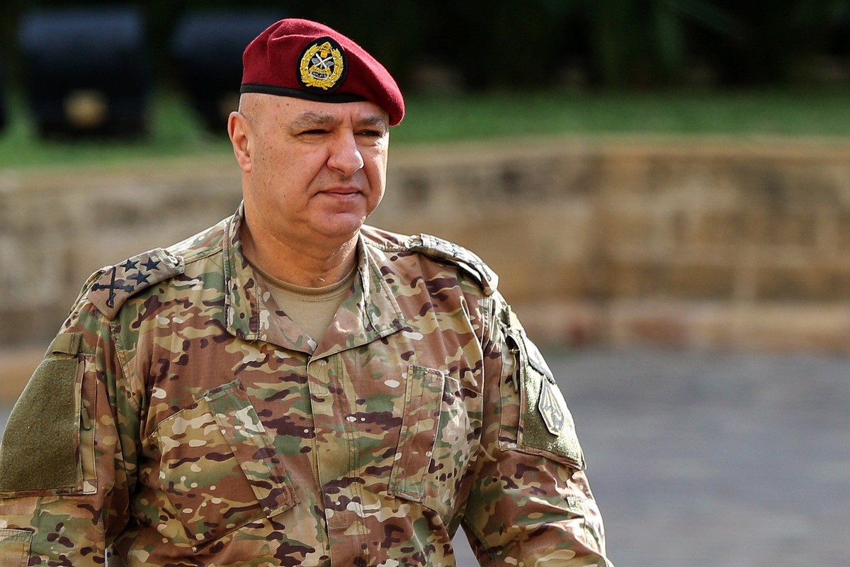 December 16, 2024, Beirut, Beirut, Lebanon: General Joseph Aoun, commander of the Lebanese army arrives to meet Greek Prime Minister Kyriakos Mitsotakis and his Lebanese counterpart Najib Mikati in Be ...