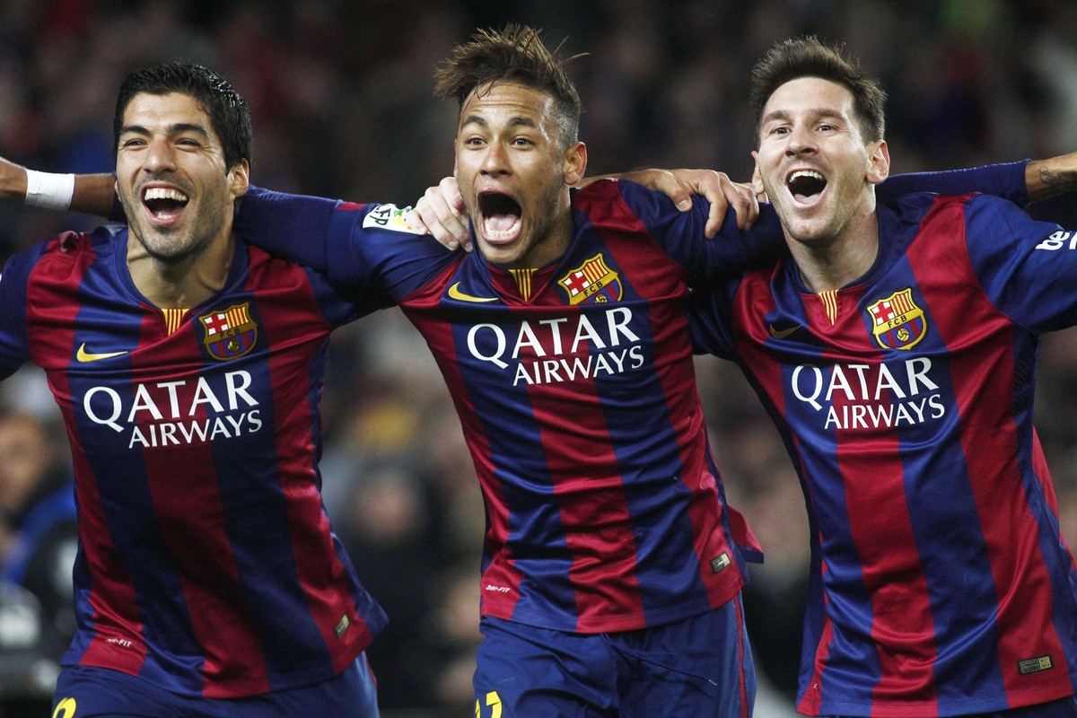 Lionel Messi Wants To Leave Barcelona File photo - Lionel Messi FC Barcelona, Barca celebrates with his teammate Neymar da Silva Jr FC Barcelona and Luis Suarez FC Barcelona after scoring, during La L ...