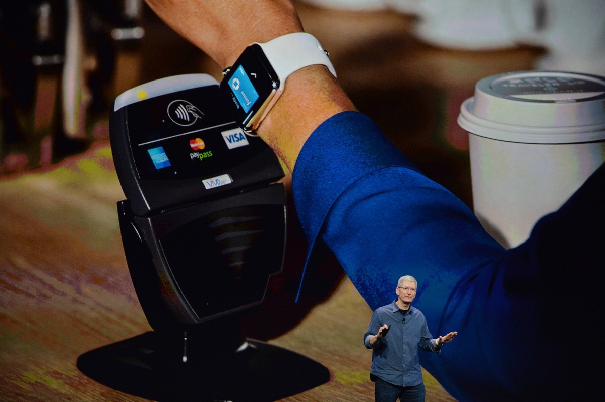 September 9, 2014, California, United States : Apple s chief executive Tim Cook speaks about the new Apple products Apple Watch and iPhone 6s during an Apple event at the Flint Center in Cupertino, Ca ...