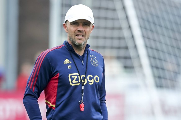 AMSTERDAM, 17-08-2022 ,De Toekomst Eredivisie , Dutch football, season 2022/2023, Ajax trainer Alfred Schreuder during the match Open training Ajax Open training Ajax PUBLICATIONxNOTxINxNED x17845211x ...