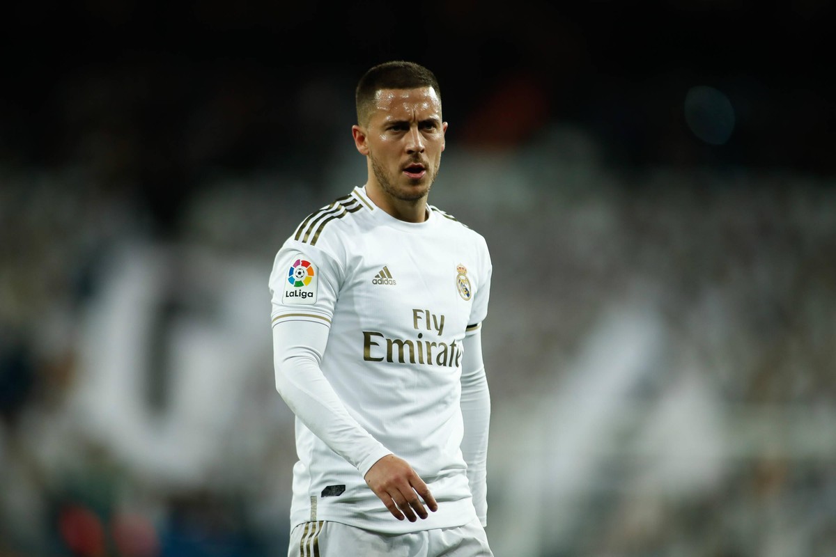 February 16, 2020, Madrid, MADRID, SPAIN: Eden Hazard of Real Madrid looks on during the Spanish League, La Liga, football match played between Real Madrid and RC Celta de Vigo at Santiago Bernabeu st ...