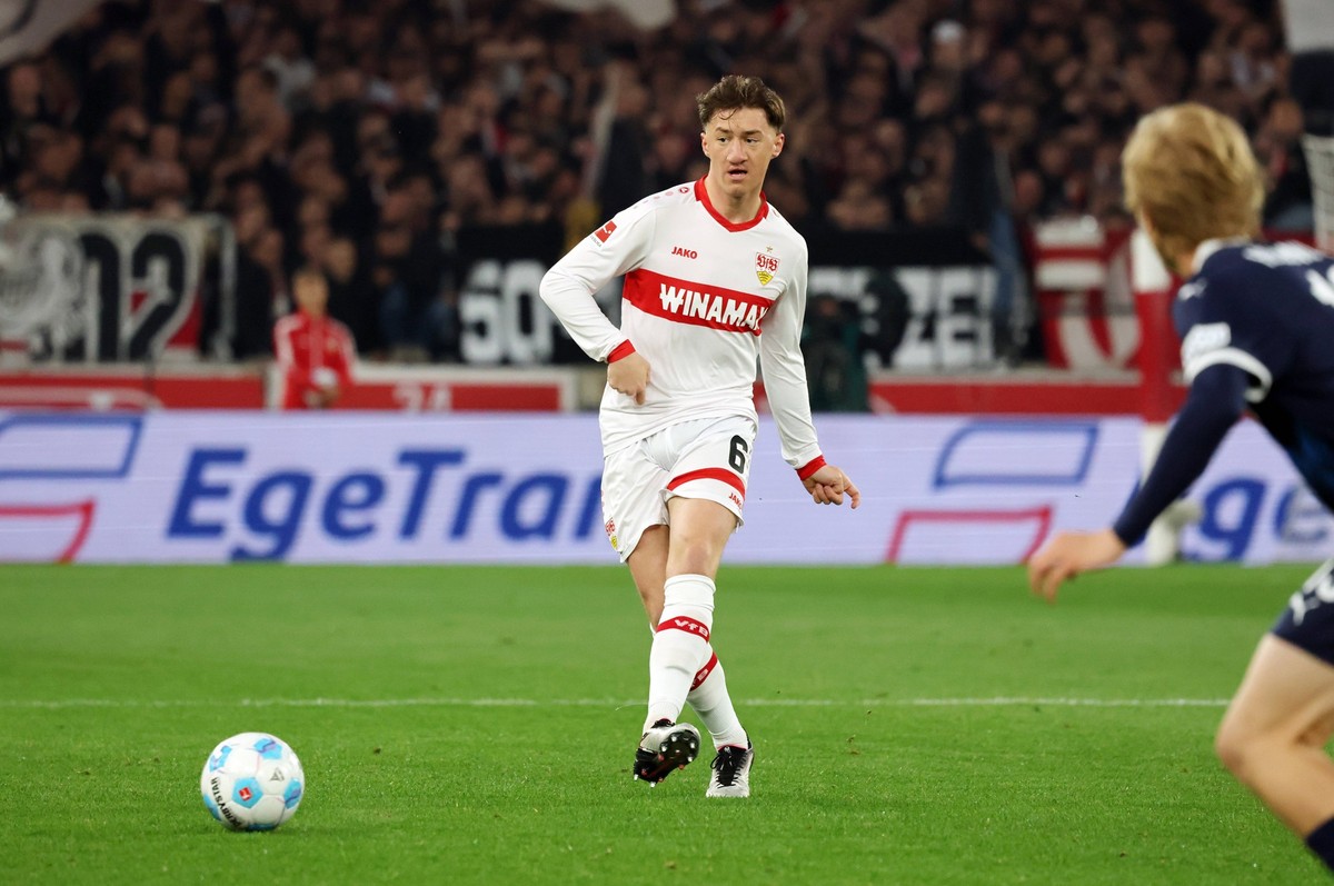 25.04.25 VfB Stuttgart - 1. FC Heidenheim Deutschland, Stuttgart, 25.04.2025, Fussball, Bundesliga, VfB Stuttgart - 1. FC Heidenheim: Angelo Stiller VfB Stuttgart. *** 25 04 25 VfB Stuttgart 1 FC Heid ...