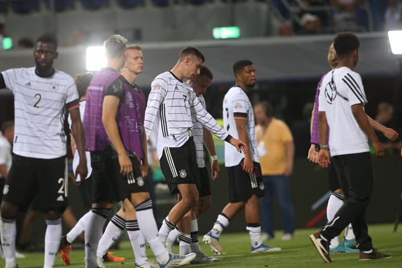 ROME, Italy - 04.06.2022: Germany team at end of the UEFA Nations league 2023 football match between Italy vs Germany at Stadio DallâAra in Bologna on 04 june 2022.