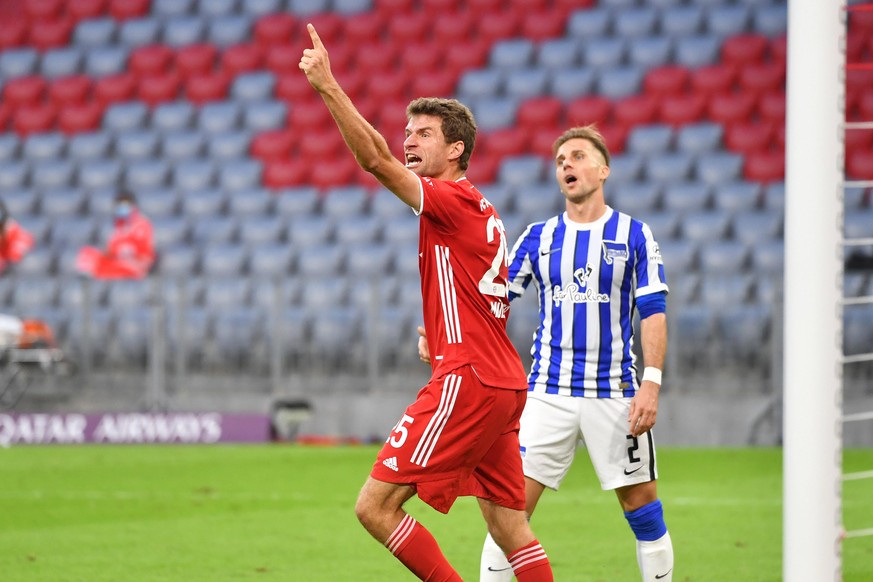 "Jetzt haben wir sie!" Lautsprecher Thomas Müller im Spiel gegen Hertha.