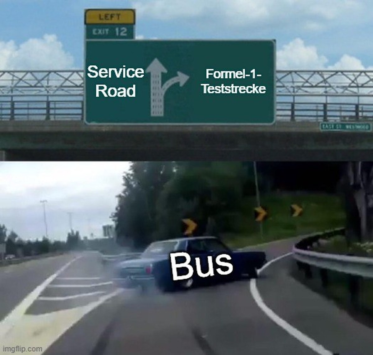Ein Bus löste bei den Testfahrten der Formel 1 eine Unterbrechung aus.