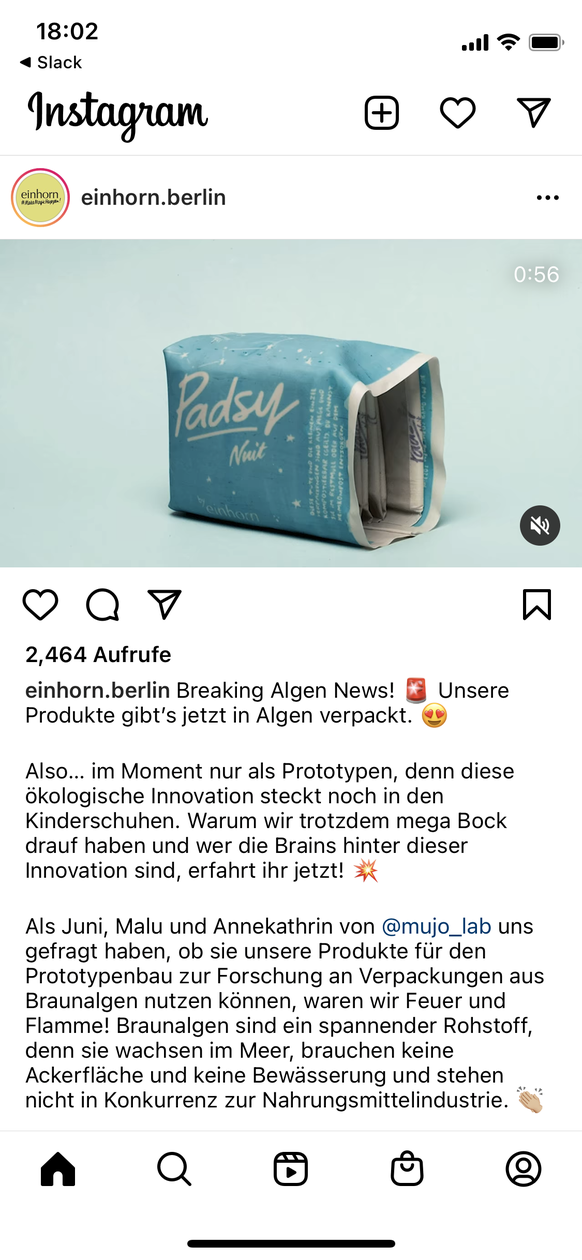 Einhorn Algenverpackungen