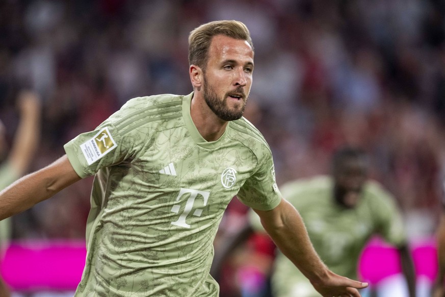 9 Harry Kane, FCB FC Bayern Muenchen gegen Bayer 04 Leverkusen, Fussball Bundesliga, Allianz Arena, Muenchen. 15.09.2023 Â *** 9 Harry Kane, FCB FC Bayern Muenchen vs Bayer 04 Leverkusen, Bundesliga f ...