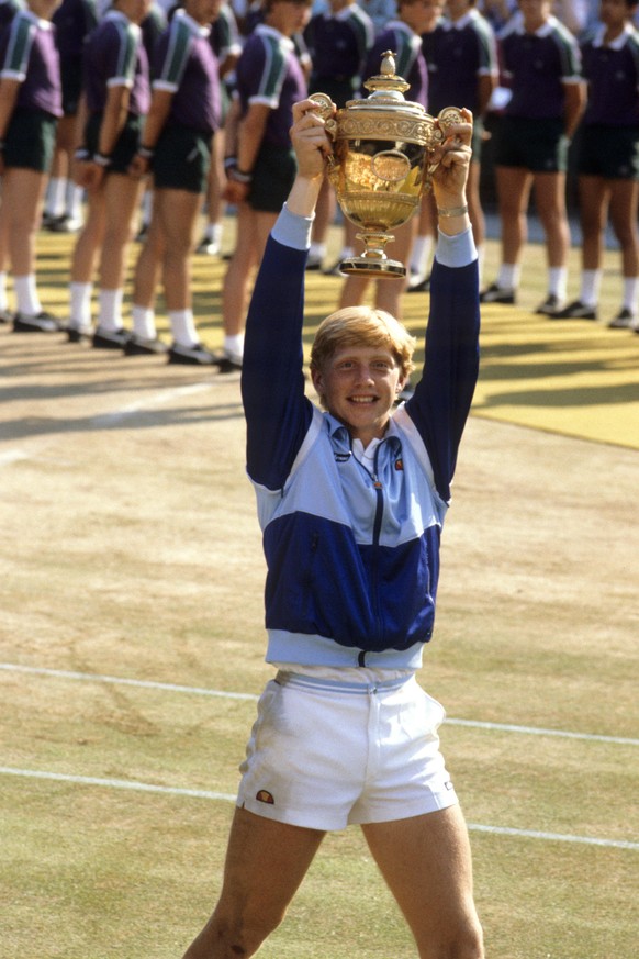Boris Becker File Photos. File photo dated 07-07-1985 of The 17 year old Boris Becker of West Germany, became the youngest person ever and the first unseeded player to win the Wimbledon men's single's ...