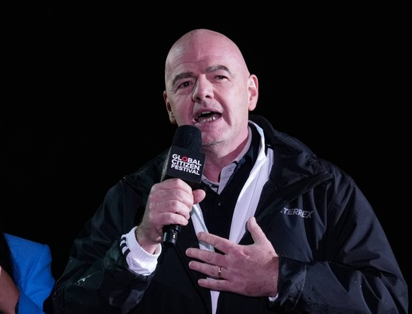 Gianni Infantino speaks at Global Citizen Live in Central Park in New York City on Saturday, September 23, 2023. Global Citizen Live is a 24-hour global event to unite the world to defend the planet a ...