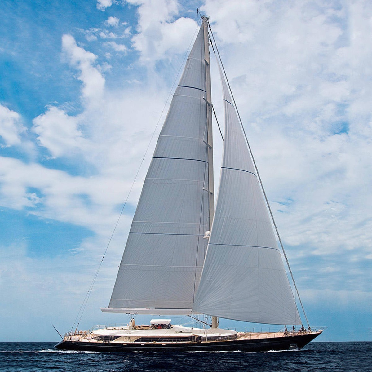 August 19, 2024, Palermo, Italy: A handout picture, provided by Perini Navi Press Office, shows the Bayesian , the 56-metre sailing unit sunk in a violent storm off Palermo, Italy, 19 August 2024. NPK ...