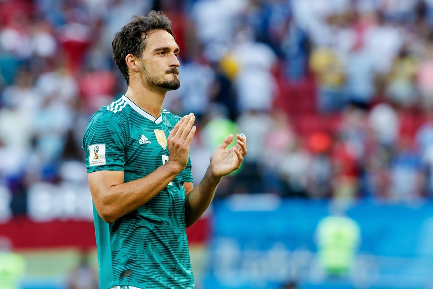 Kasan, Russland, 27.06.2018, FIFA Weltmeisterschaft, Gruppe F, Suedkorea - Deutschland, Mats Hummels (GER) in Aktion ( DeFodi507 *** Kazan Russia 27 06 2018 FIFA World Cup Group F South Korea Germany ...