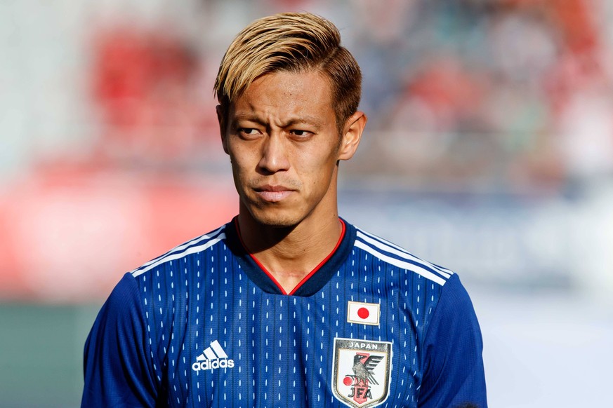 Lugano, Schweiz, 08.06.2018, Laenderspiel, Schweiz - Japan, Keisuka Honda (JPN) schaut ( DeFodi048 *** Lugano Switzerland 08 06 2018 Laender match Switzerland Japan Keisuka Honda JPN is watching DeFod ...