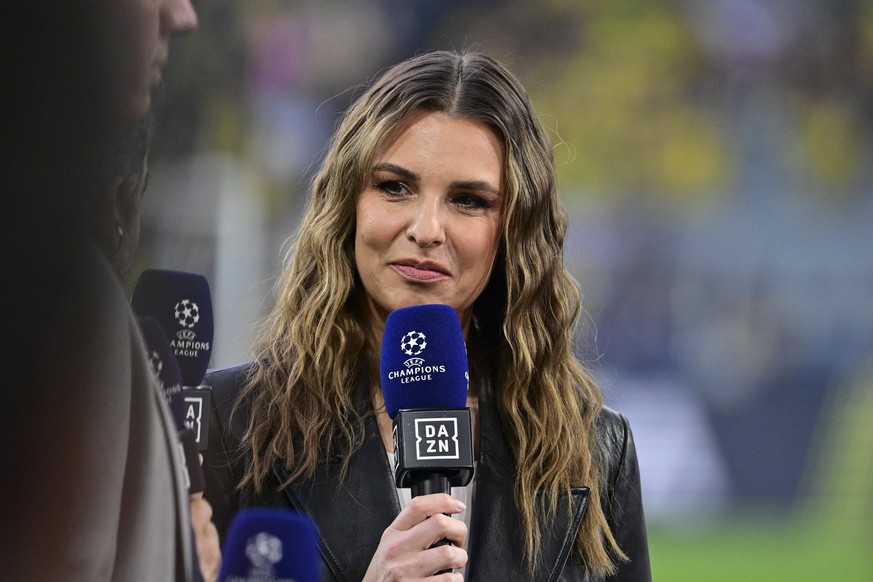 Laura Wontorra, Borussia Dortmund vs. Paris Saint-Germain, Fussball, Champions League, Halbfinale, 01.05.2024 Dortmund Nordrhein-Westfalen Deutschland *** Laura Wontorra, Borussia Dortmund vs Paris Sa ...