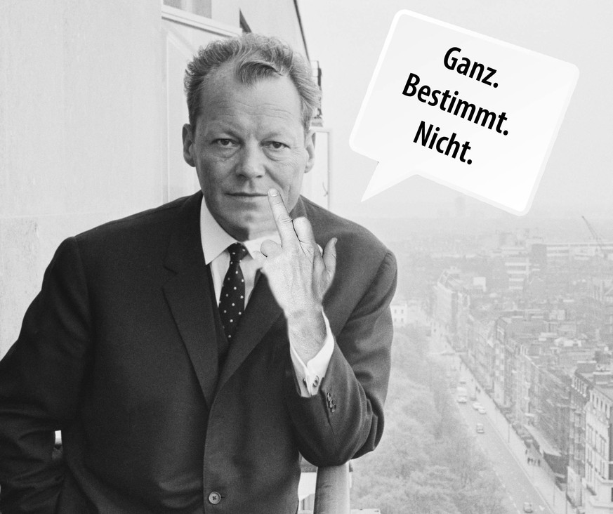 Willy Brandt (1913 - 1992), mayor of West Berlin, during a visit to London, 24th April 1965. (Photo by Terry Fincher/Express/Hulton Archive/Getty Images)