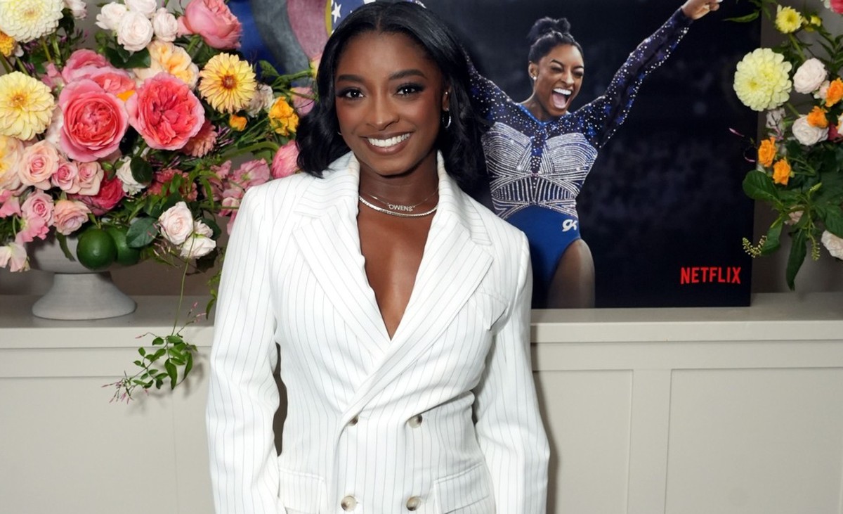 WEST HOLLYWOOD, CALIFORNIA - AUGUST 13: Simone Biles attends Netflix&#039;s &#039;Simone Biles: Rising&#039; at Stella West Hollywood on August 13, 2025 in West Hollywood, California. (Photo by Gonzal ...