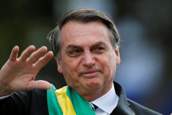 FILE PHOTO: Brazil&#039;s President Jair Bolsonaro gestures during a parade celebrating the country&#039;s Independence Day in Brasilia, Brazil, September 7, 2019. REUTERS/Adriano Machado/File Photo