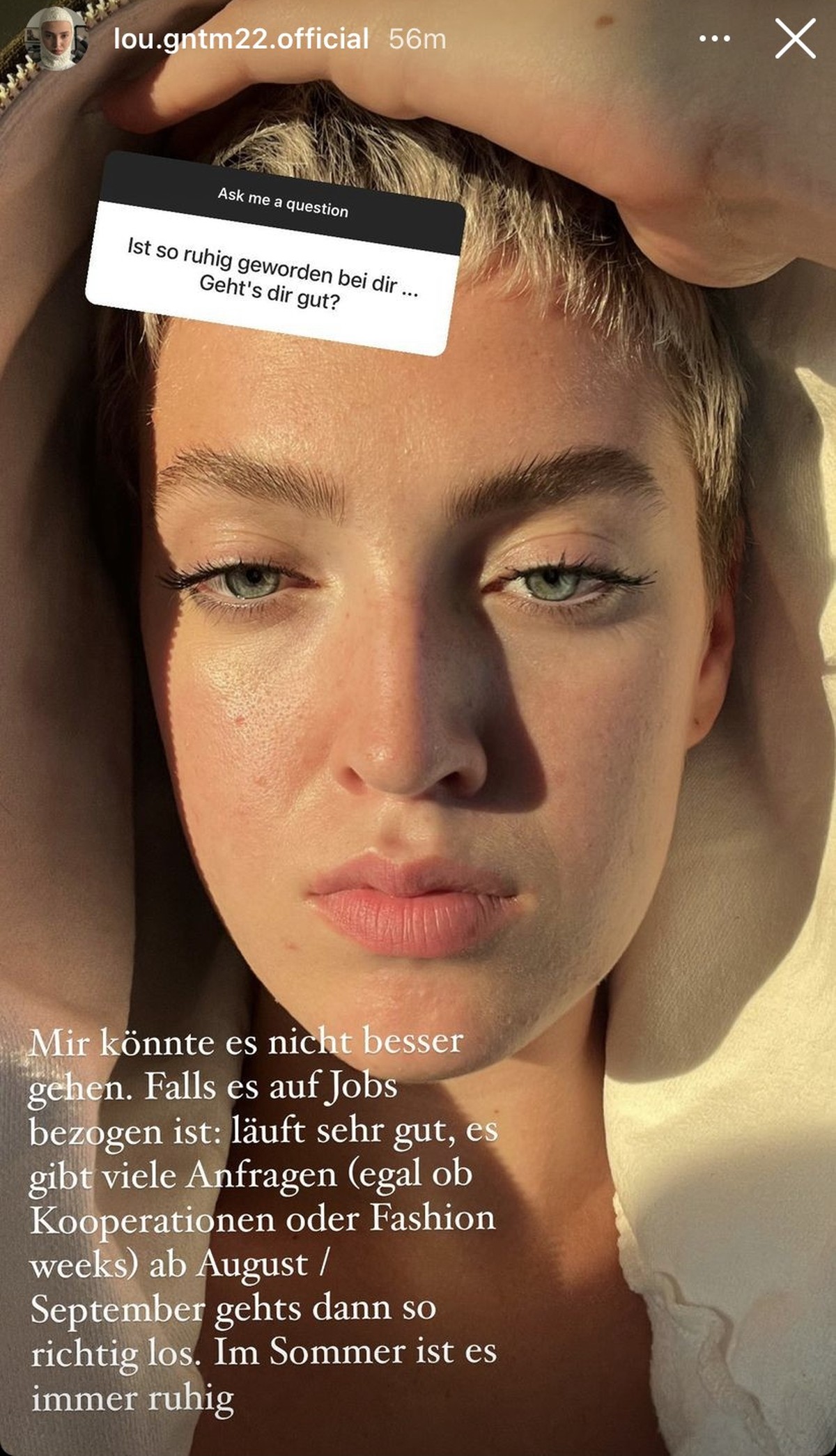 Lou-Anne betont, dass es im Sommer immer ruhiger sei.