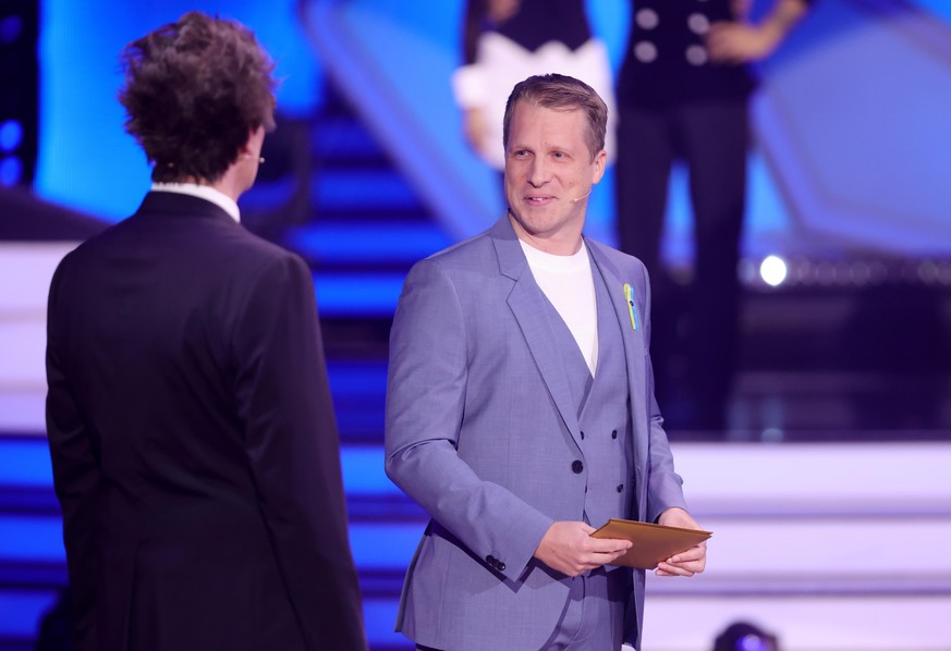 COLOGNE, GERMANY - APRIL 01: Daniel Hartwich and Oliver Pocher seen on stage during the 6th show of the 15th season of the television competition show &quot;Let&#039;s Dance&quot; at MMC Studios on Ap ...