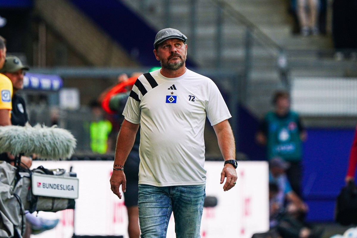 Steffen Baumgart Hambuger SV, Trainer GER, Hamburger SV vs. Preussen Muenster, Fussball, 2. Bundesliga, Spieltag 4, Saison 2024/2025, 31.08.2024 DFL REGULATIONS PROHIBIT ANY USE OF PHOTOGRAPHS AS IMAG ...