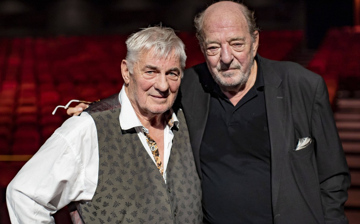 29.07.2022 , DU Duisburg , Neues Musical N bisschen Frieden von Starkomponist Ralph Siegel wird ab Oktober 2022 im Theater am Marientor in Duisburg aufgeführt. v.l.: Heinz Hönig Hoenig , Ralph Siegel ...
