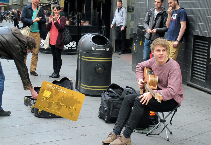 Schöne Musik, aber kein Kleingeld? Londons Straßenmusiker akzeptieren jetzt auch Karte