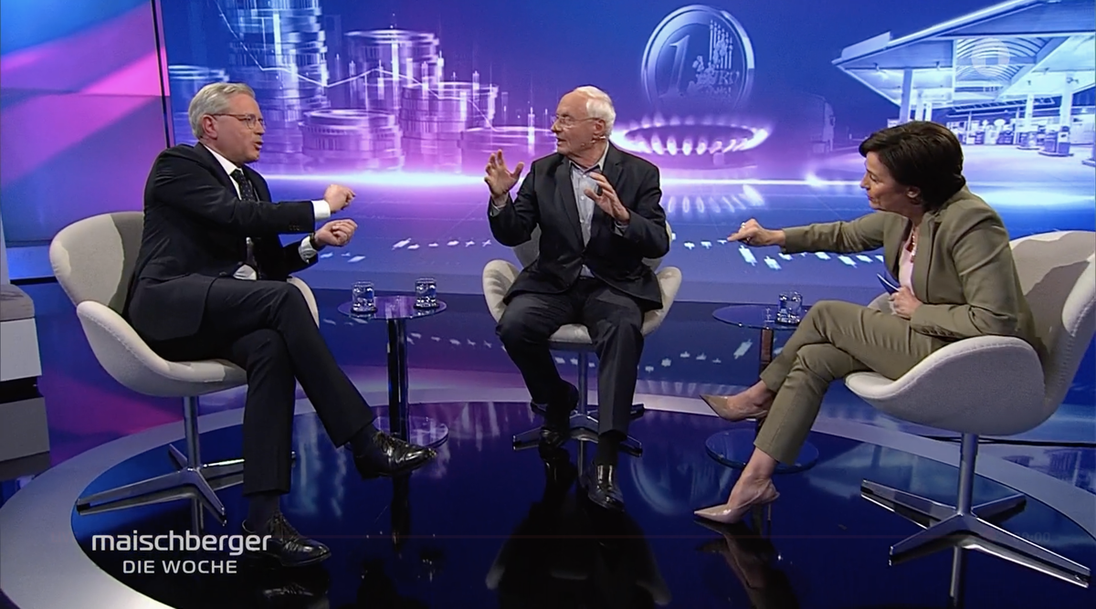 Norbert Röttgen, Oskar Lafontaine und Sandra Maischberger sprechen über den Umgang mit Russland.