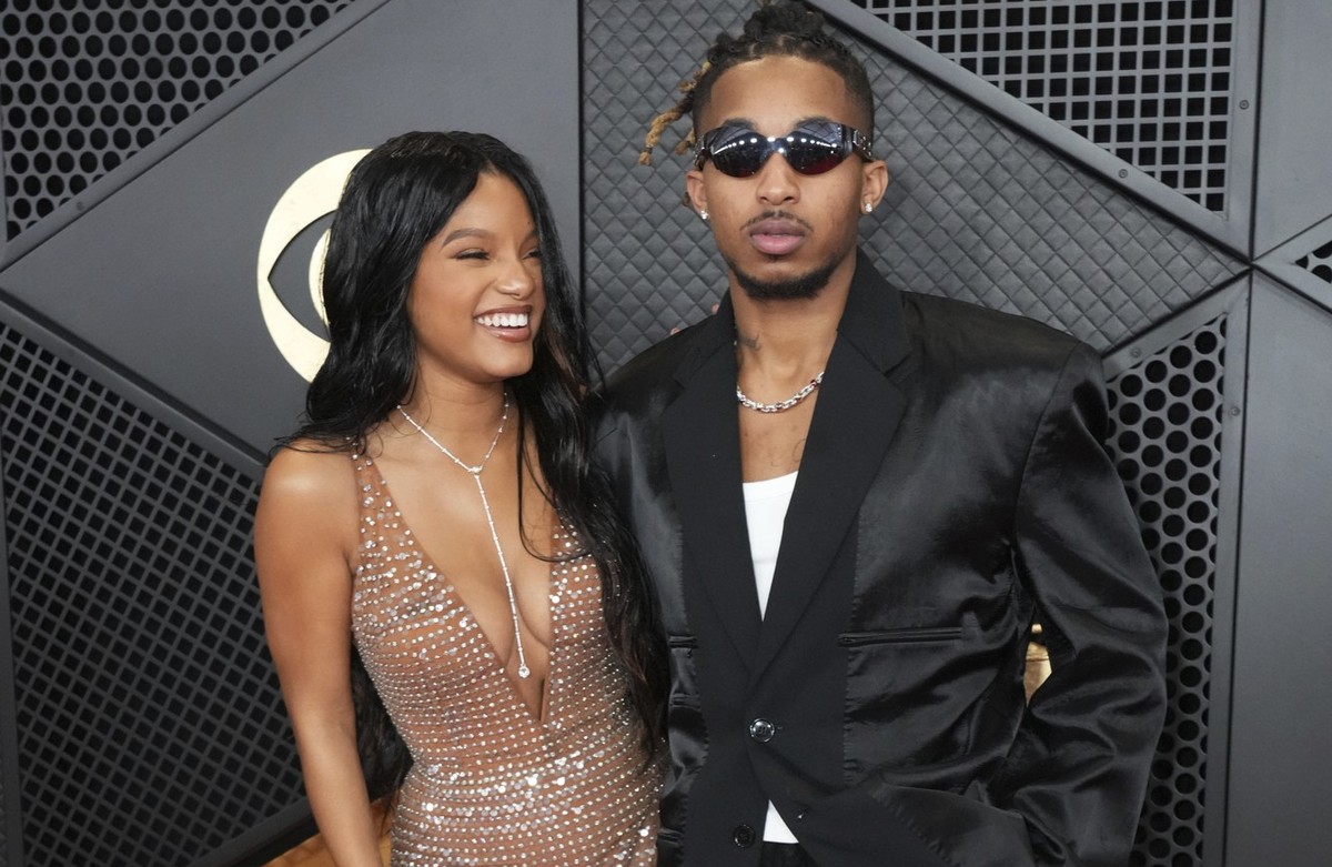Halle Bailey, left, and DDG arrive at the 66th annual Grammy Awards on Sunday, Feb. 4, 2024, in Los Angeles. (Photo by Jordan Strauss/Invision/AP)