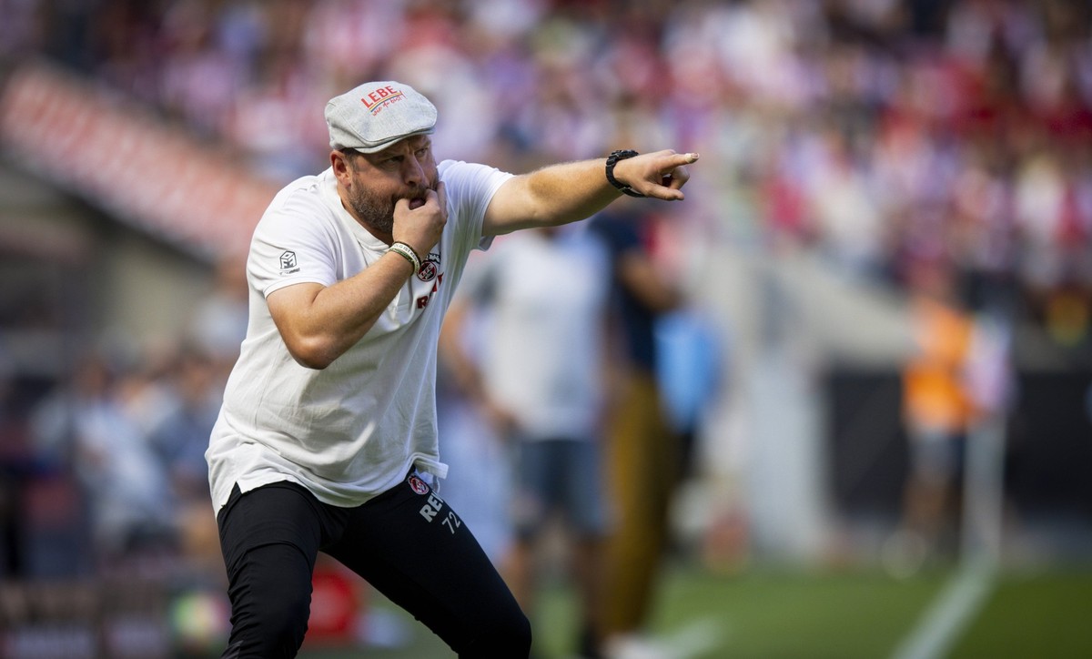 Sport Themen der Woche KW34 Sport Bilder des Tages Trainer Steffen Baumgart K�ln 1. FC K�ln - VfB Stuttgart 28.08.2022, Fussball Saison 2022/23 Foto: Moritz M�ller *** Coach Steffen Baumgart Cologne 1 ...