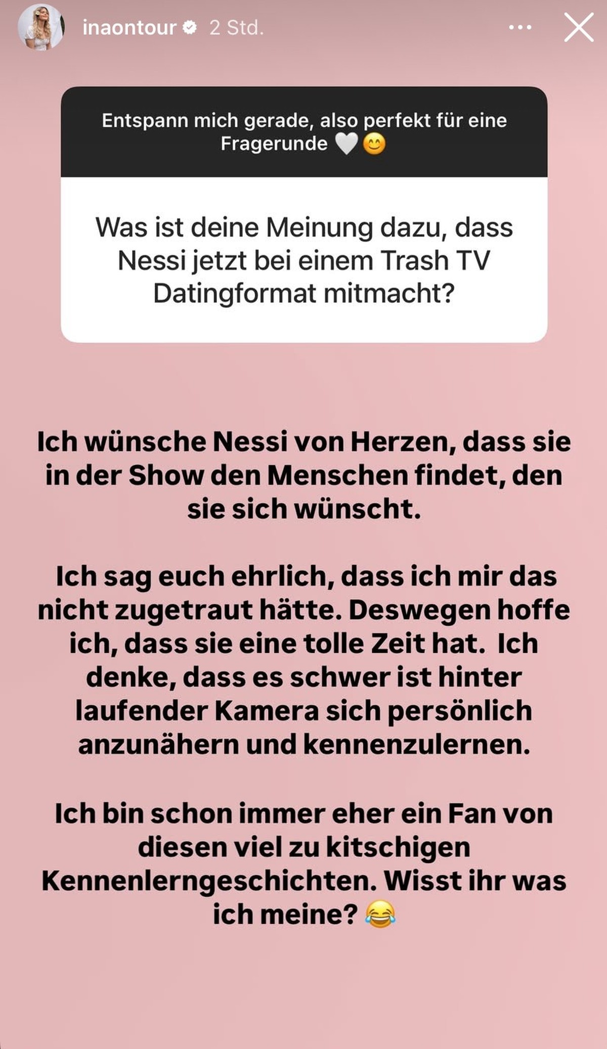 Ina Borck äußert sich zu Vanessas RTL-Projekt.