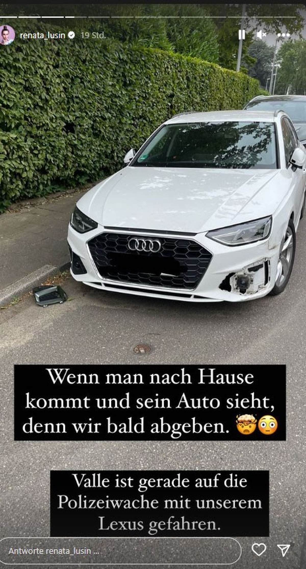 Das Auto der Lusins hat einiges abbekommen.