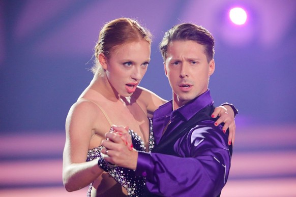 COLOGNE, GERMANY - MAY 19: Anna Ermakova and Valentin Lusin on stage during the finals of the 16th season of the television competition show &quot;Let&#039;s Dance&quot; at MMC Studios on May 19, 2023 ...