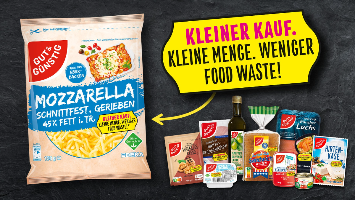 Edeka wirbt mit praktischen, kleinen Verpackungsgrößen.
