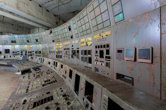 Kontrollraum des Reaktor 4 in Tschernobyl.