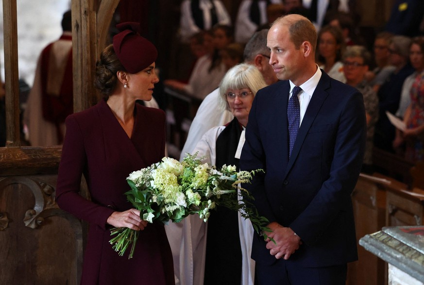 Entertainment Bilder des Tages . 08/09/2023. St.David s , United Kingdom. Prince William and Kate Middleton, the Prince and Princess of Wales, at a service to commemorate the first anniversary of the  ...