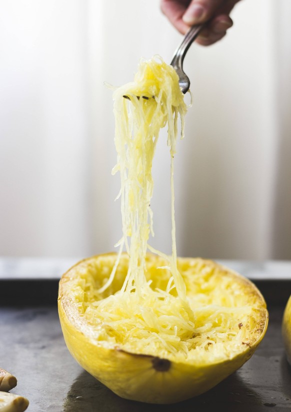 Spaghetti Squash on a baking tray Copyright: xAlannaxTaylor-Tobinx 12AT0215_100