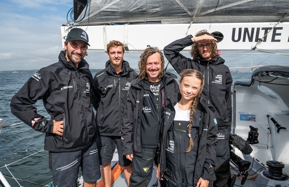 28/08/19 - New York (USA) - Team Malizia and Greta Thunberg arriving to New York, USA, after a sailing zero emissions Atlantic crossing from Plymouth, UK.