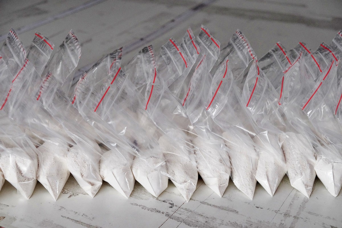 A large number of transparent sachets filled with white powder. White powder packaged in small sachets. Model Released Property Released xkwx white powder sachet drugs drug consignment cocaine confisc ...