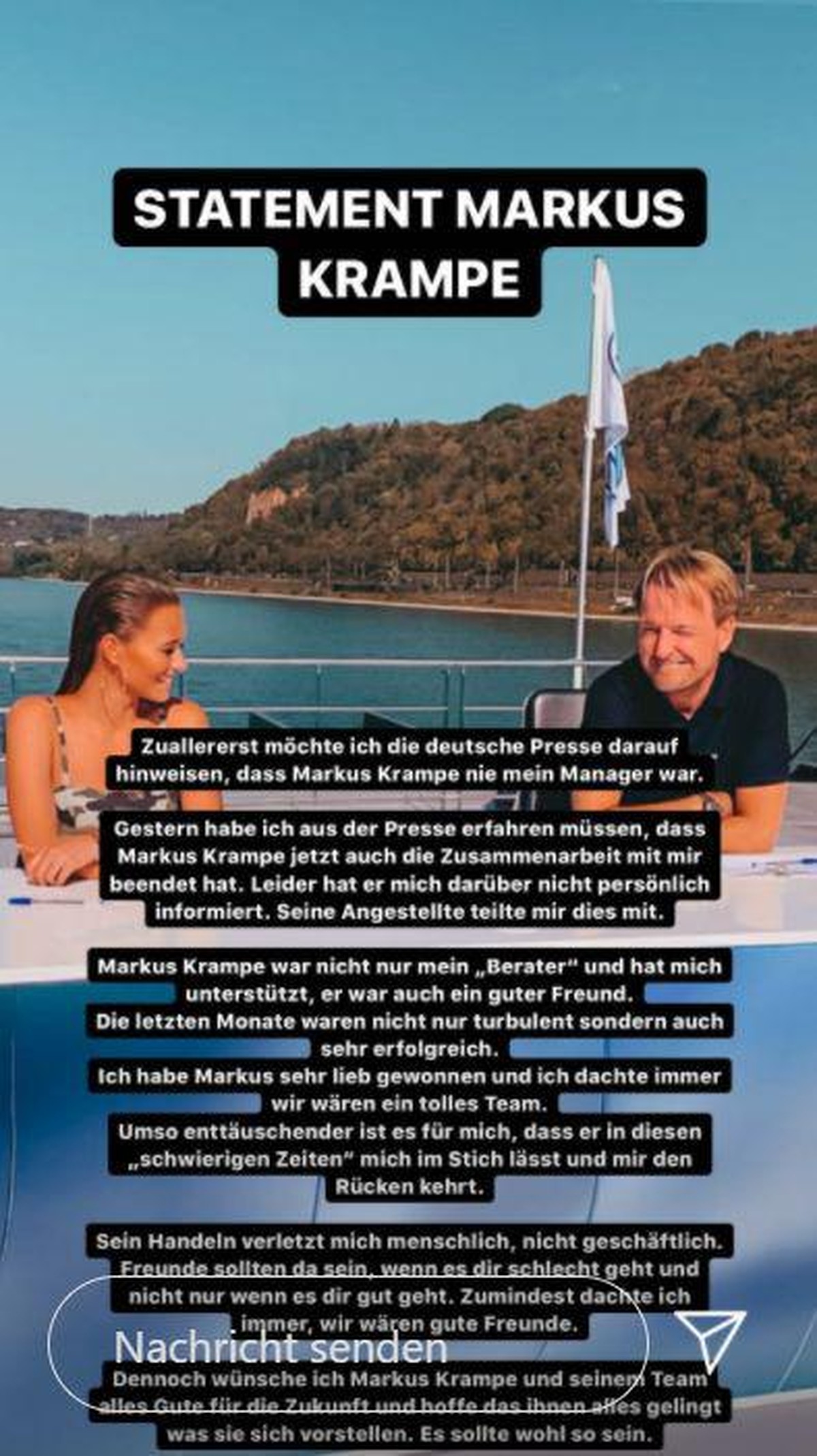 Laura Müller spricht auf Instagram über die Aussagen von Michael Krampe.