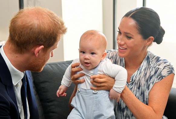 Lilibet &quot;Lili&quot; Diana Mountbatten-Windsor birth. File photo dated 25/09/2019 of the Duke and Duchess of Sussex holding their son Archie during a meeting with Archbishop Desmond Tutu. The Duch ...