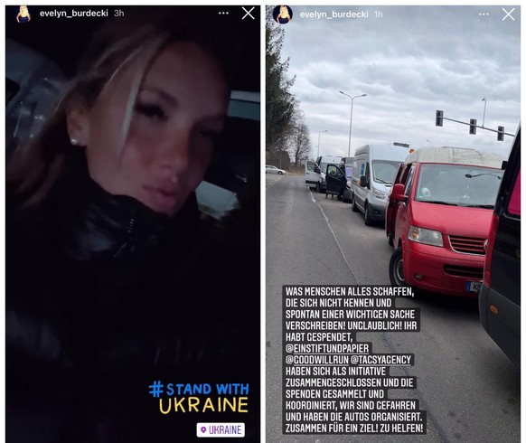 Hier zeigte sie Aufnahmen aus der Ukraine.