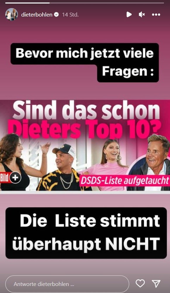 Dieter Bohlen stellt Gerüchte um "DSDS" klar.