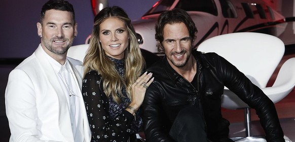 Die GNTM-Jury mit mit Heidi Klum, Michael Michalsky (li) und Thomas Hayo.