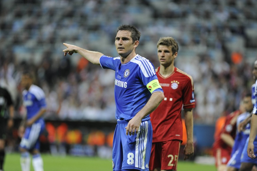 Damals verlängerter Arm des Trainers, heute selbst Trainer: Frank Lampard im CL-Finale 2012. Im Hintergrund der junge Thomas Müller.