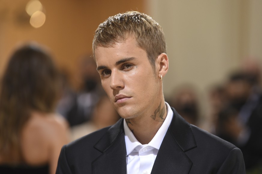 ARCHIV - 13.09.2021, USA, New York: Justin Bieber, kanadischer Popstar, kommt zur Benefizgala des Costume Institute des Metropolitan Museum of Art anl