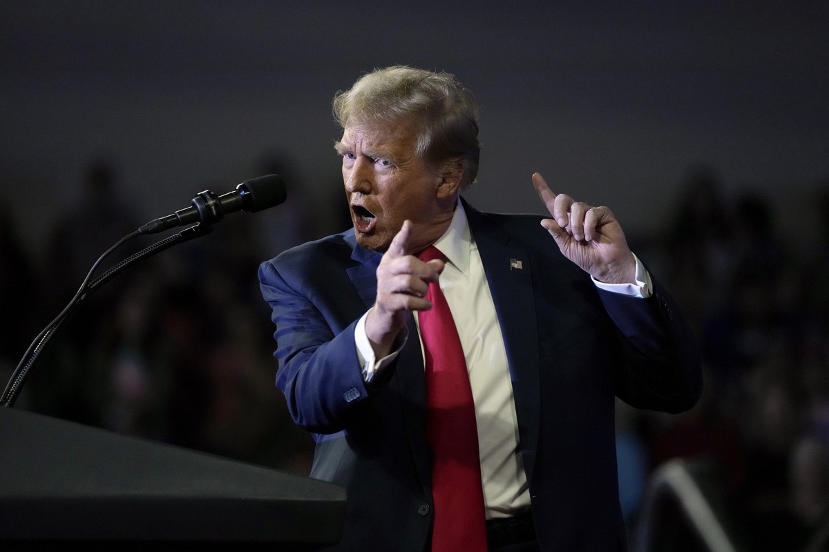 Republican presidential candidate former President Donald Trump speaks at a Get Out The Vote rally at Coastal Carolina University in Conway, S.C., Saturday, Feb. 10, 2024. (AP Photo/Manuel Balce Cenet ...